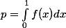 p=\int_0^1f(x)dx